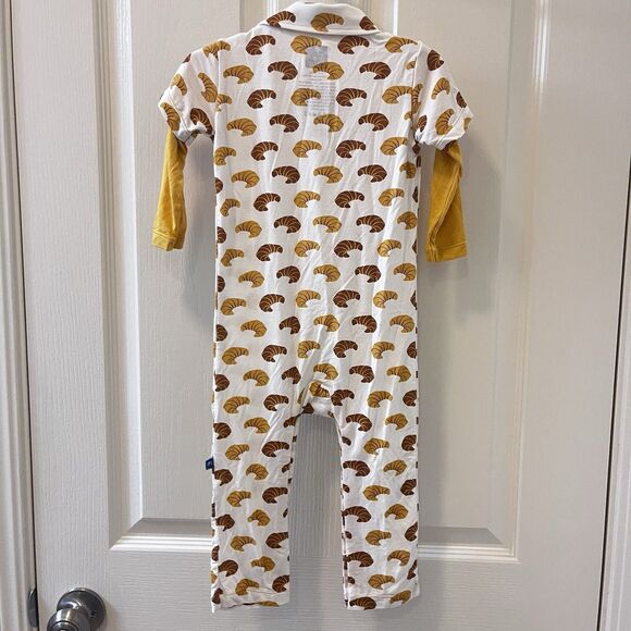 Kickee Pants Natural Croissants Polo Romper Bamboo Boys Size 18-24 Months - Picture 11 of 14